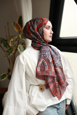 %100 Vual İpek Şal 441001-18