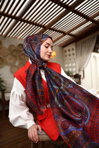 %100 Vual İpek Şal 441002-09