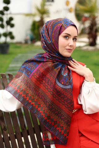 %100 Vual İpek Şal 441002-12