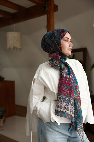 %100 Vual İpek Şal 441002-18