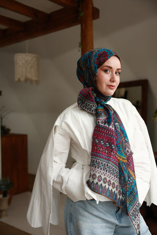 %100 Vual İpek Şal 441002-18