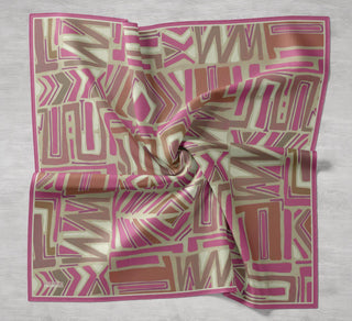 Twill İpek Eşarp Bohem Atlas Desen Fıstık Yeşili 90x90