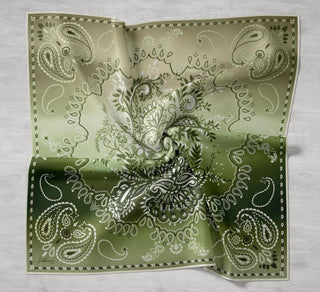 Twill İpek Eşarp Klasik Motif Yeşil 90x90