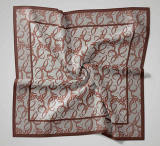 Twill İpek Eşarp Barok Gümüş 90x90