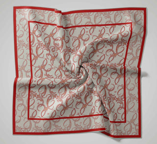 Twill İpek Eşarp Barok Yeşil Bej 90x90