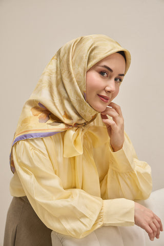 Twill İpek Eşarp Evreka Fildişi 90x90
