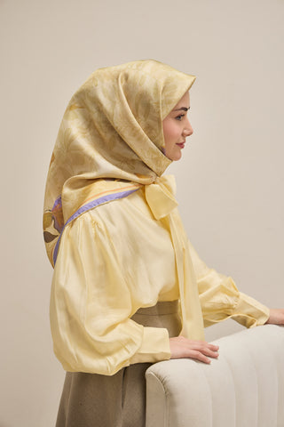 Twill İpek Eşarp Evreka Fildişi 90x90