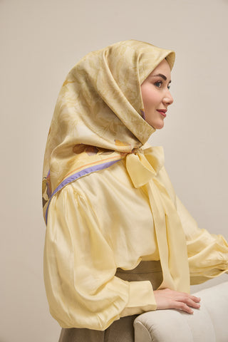 Twill İpek Eşarp Evreka Fildişi 90x90