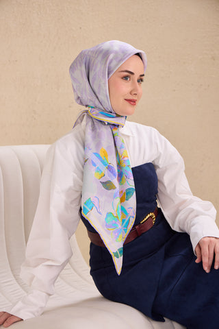Twill İpek Eşarp Evreka Lila 90x90