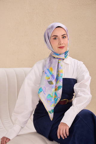 Twill İpek Eşarp Evreka Lila 90x90