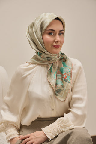 Twill İpek Eşarp Evreka Küf Yeşili 90x90