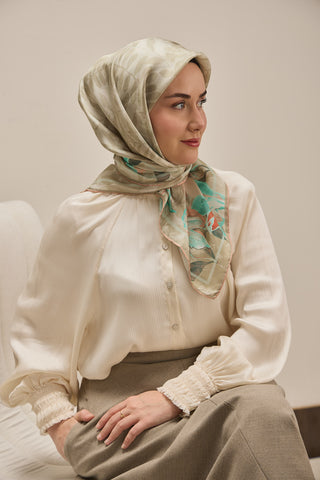 Twill İpek Eşarp Evreka Küf Yeşili 90x90