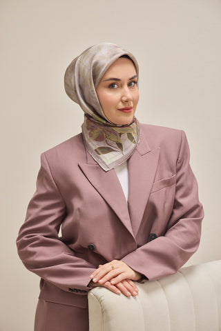 Twill İpek Eşarp Evreka Soluk Lila 90x90 - | Silk Home