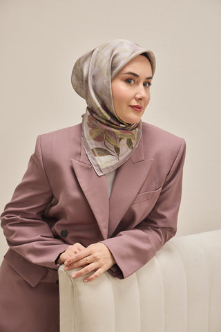 Twill İpek Eşarp Evreka Soluk Lila 90x90 - | Silk Home