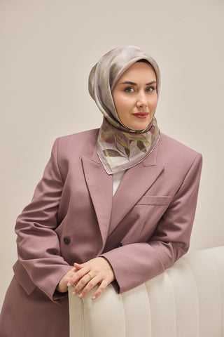 Twill İpek Eşarp Evreka Soluk Lila 90x90 - | Silk Home