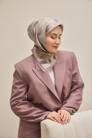 Twill İpek Eşarp Evreka Soluk Lila 90x90 - | Silk Home