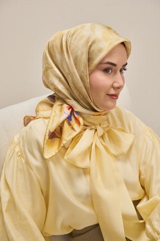 Twill İpek Eşarp Evreka Butter Yellow 90x90