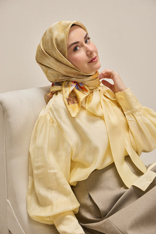 Twill İpek Eşarp Evreka Butter Yellow 90x90