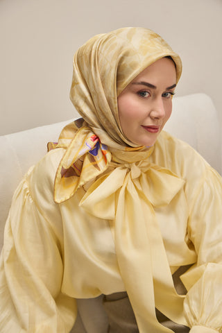 Twill İpek Eşarp Evreka Butter Yellow 90x90