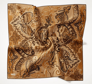 Twill İpek Eşarp Art Desen Olive 90x90