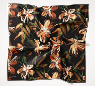 Twill İpek Eşarp Sulu Boya Siyah 90x90