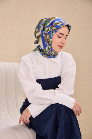 Twill İpek Eşarp Serenit Saks 90x90