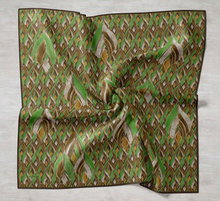 Twill İpek Eşarp Serenit Kahve Yeşil 90x90