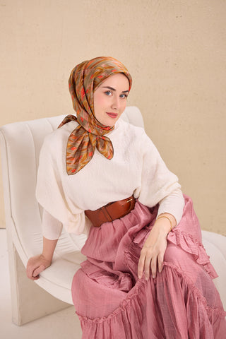 Twill İpek Eşarp Serenit Yeşil Gri 90x90