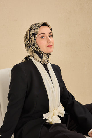 Twill İpek Eşarp Serenit Yeşil Vizon 90x90