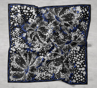 Twill İpek Eşarp Samanyolu Siyah 90x90