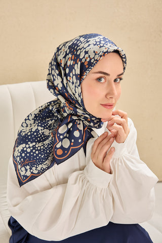 Twill İpek Eşarp Samanyolu Gece Mavisi 90x90