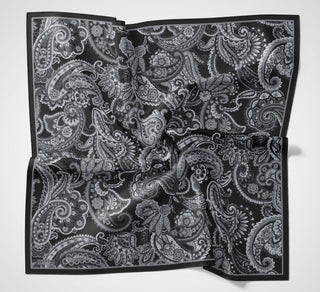 Viscose Velora Scarf, Four Seasons Etro Pattern, Dark Navy, 90x90 cm 