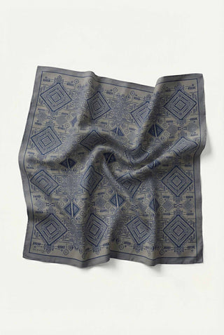 Viskon Velora Eşarp Dört Mevsim Kilim Desen Küf Yeşili 90X90