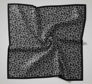 Viscose Velora Scarf, Four Seasons Kilim Pattern, Light Gray, 90x90 cm 