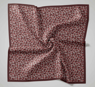 Viscose Velora Scarf, Four Seasons Kilim Pattern, Light Gray, 90x90 cm 
