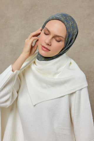 Viscose Velora Scarf, Four Seasons, Baroque Floral Pattern, Espresso, 90x90 cm 