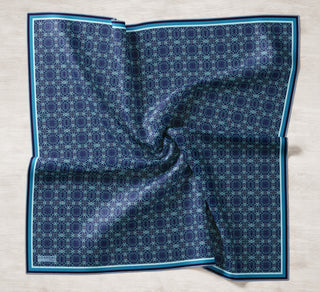 Viscose Velora Scarf, Four Seasons, Baroque Floral Pattern, Espresso, 90x90 cm 