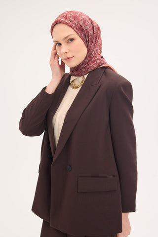 Tencel Monare Eşarp Geometrik Motif Desen Vişne Çürüğü 90X90 - 465395351779 - | Silk Home