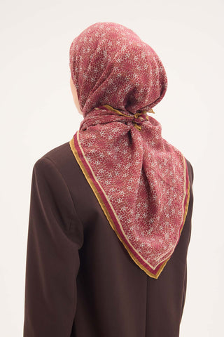 Tencel Monare Eşarp Geometrik Motif Desen Vişne Çürüğü 90X90 - 465395351779 - | Silk Home
