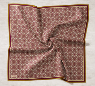 Tencel Monare Eşarp Geometrik Motif Desen Vişne Çürüğü 90X90 - 465395351779 - | Silk Home