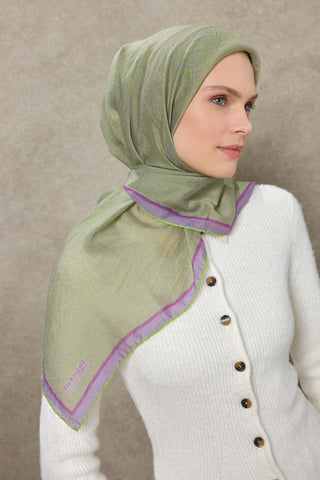Viscose Velora Scarf, Four Seasons, Baroque Floral Pattern, Espresso, 90x90 cm 