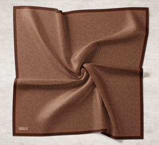 Viscose Velora Scarf, Four Seasons, Baroque Floral Pattern, Espresso, 90x90 cm 