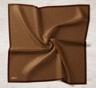 Viscose Velora Scarf, Four Seasons, Baroque Floral Pattern, Espresso, 90x90 cm 