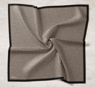 Viscose Velora Scarf, Four Seasons, Baroque Floral Pattern, Espresso, 90x90 cm 