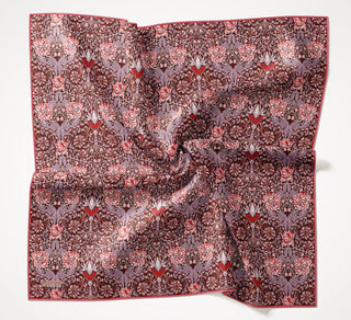 Viscose Velora Scarf, Four Seasons, Baroque Floral Pattern, Espresso, 90x90 cm 