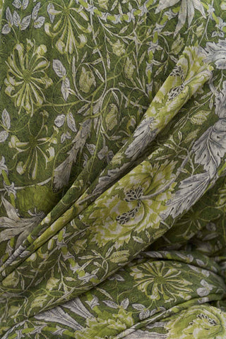 Viscose Velora Scarf, Four Seasons, Baroque Floral Pattern, Espresso, 90x90 cm 