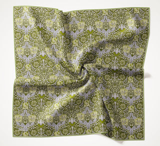 Viscose Velora Scarf, Four Seasons, Baroque Floral Pattern, Espresso, 90x90 cm 