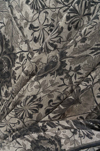 Viscose Velora Scarf, Four Seasons, Baroque Floral Pattern, Espresso, 90x90 cm 