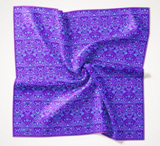 Viscose Velora Scarf, Four Seasons, Baroque Floral Pattern, Espresso, 90x90 cm 