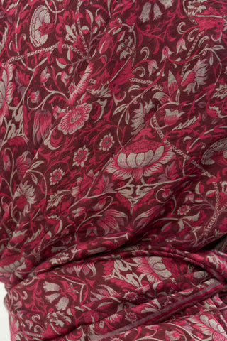 Viscose Velora Scarf, Four Seasons, Baroque Floral Pattern, Espresso, 90x90 cm 